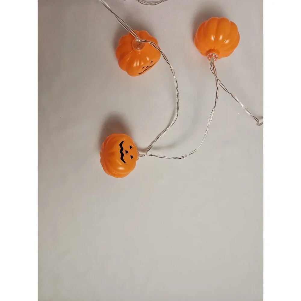 Halloween Pumpkin String Lights Jack-O'-Lantern Battery Operated Decor New